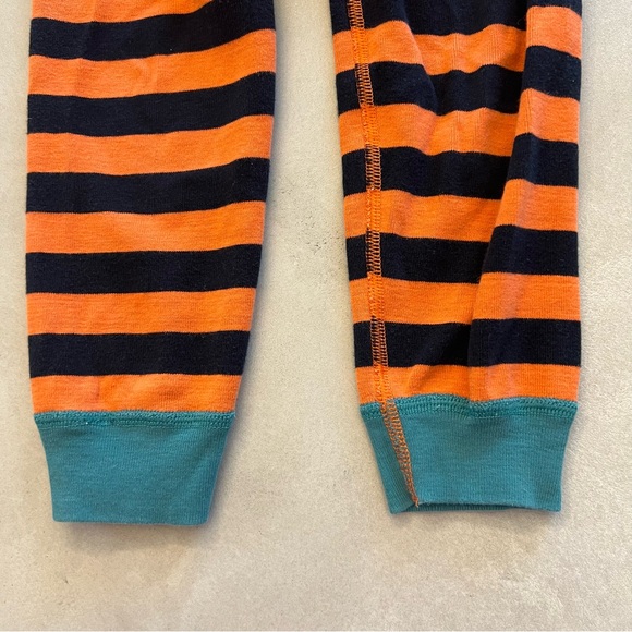 HANNA ANDERSSON Halloween Jack-o’-lantern Longjohn Pajamas, Orange Black, 3T - Picture 8 of 9
